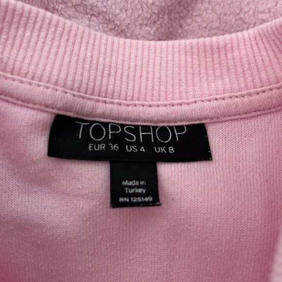 Topshop Pink Fleece Crewneck - Picture 2 of 5